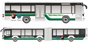 Vizualizace nových autobusů pro linky z Tlučné a Vejprnic do Plzně. Foto: ČSAD Autobusy Plzeň