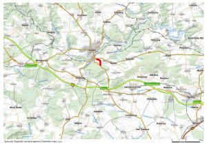 Mapa nové přeložky silnice II/230 u Stříbra. Foto: SÚS PK
