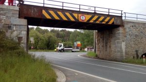 Výměna mostu na trati Plzeň - Klatovy v obci Dehtín. Pramen: Správa železnic