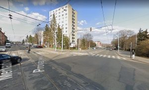 Křižovatka ulic Merhautova a Provazníkova v Brně. Foto: Google Street View