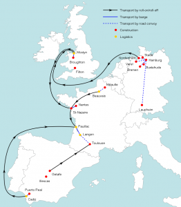Logistické trasy pro výrobu A380