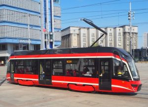 Nová tramvaj Moderus MF 10 AC v Katovicích. Foto: Tramwaje Śląskie