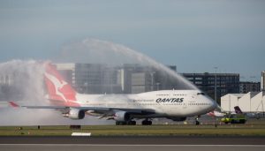 Poslední rozlučka s Boeingem 747 v Sydney. Foto: Qantas