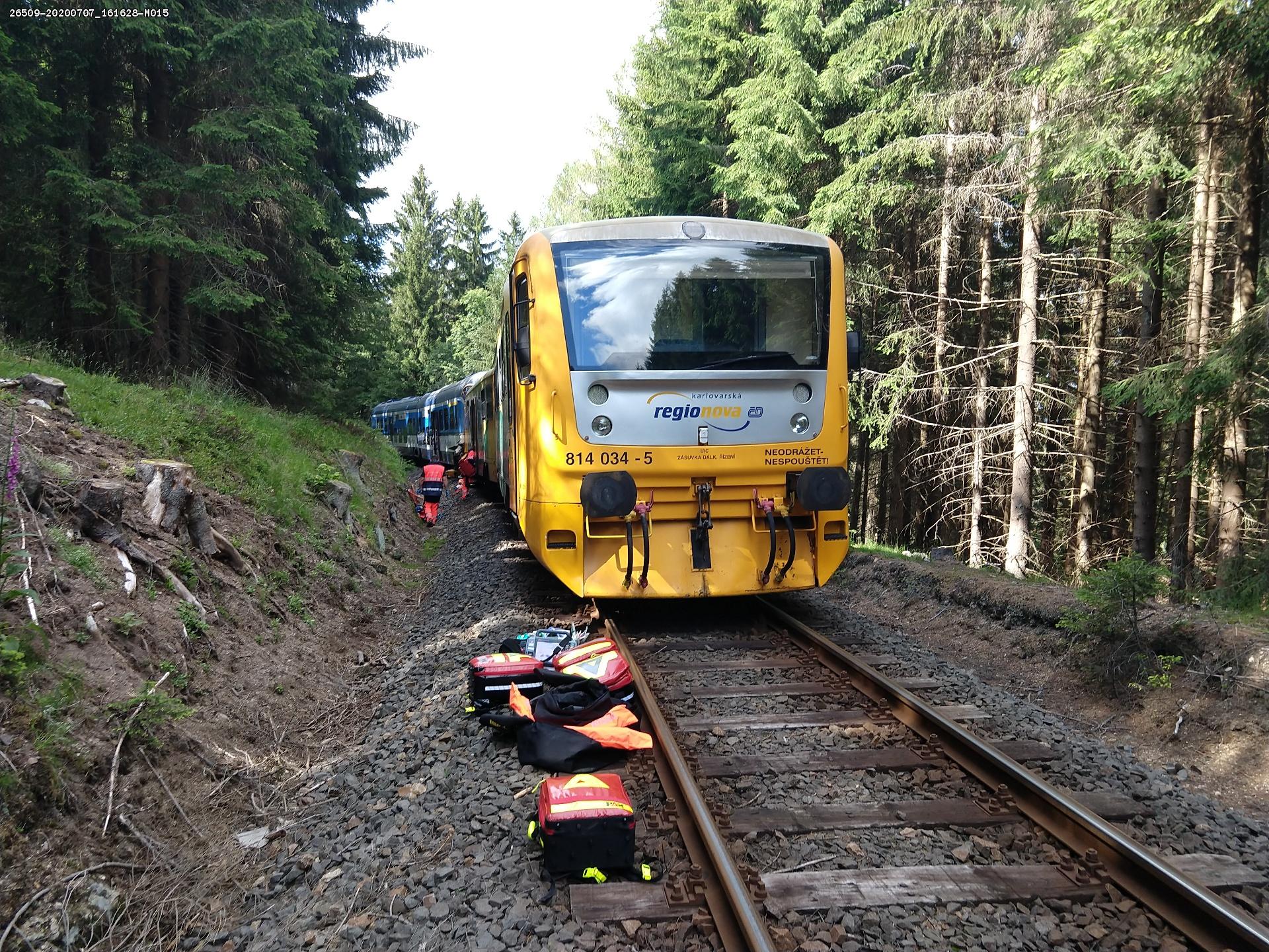 Srážka vlaků u Perninku. Foto: Twitter Jiřího Svobody