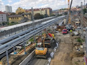 Stavební práce na modernizaci stanice Praha- Vršovice. Foto: Zdopravy.cz / Jan Sůra