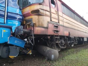 Srážka dvou lokomotiv řady 230 v Jihlavě. Foto: František Dobrota
