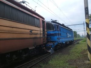 Srážka dvou lokomotiv řady 230 v Jihlavě. Foto: František Dobrota
