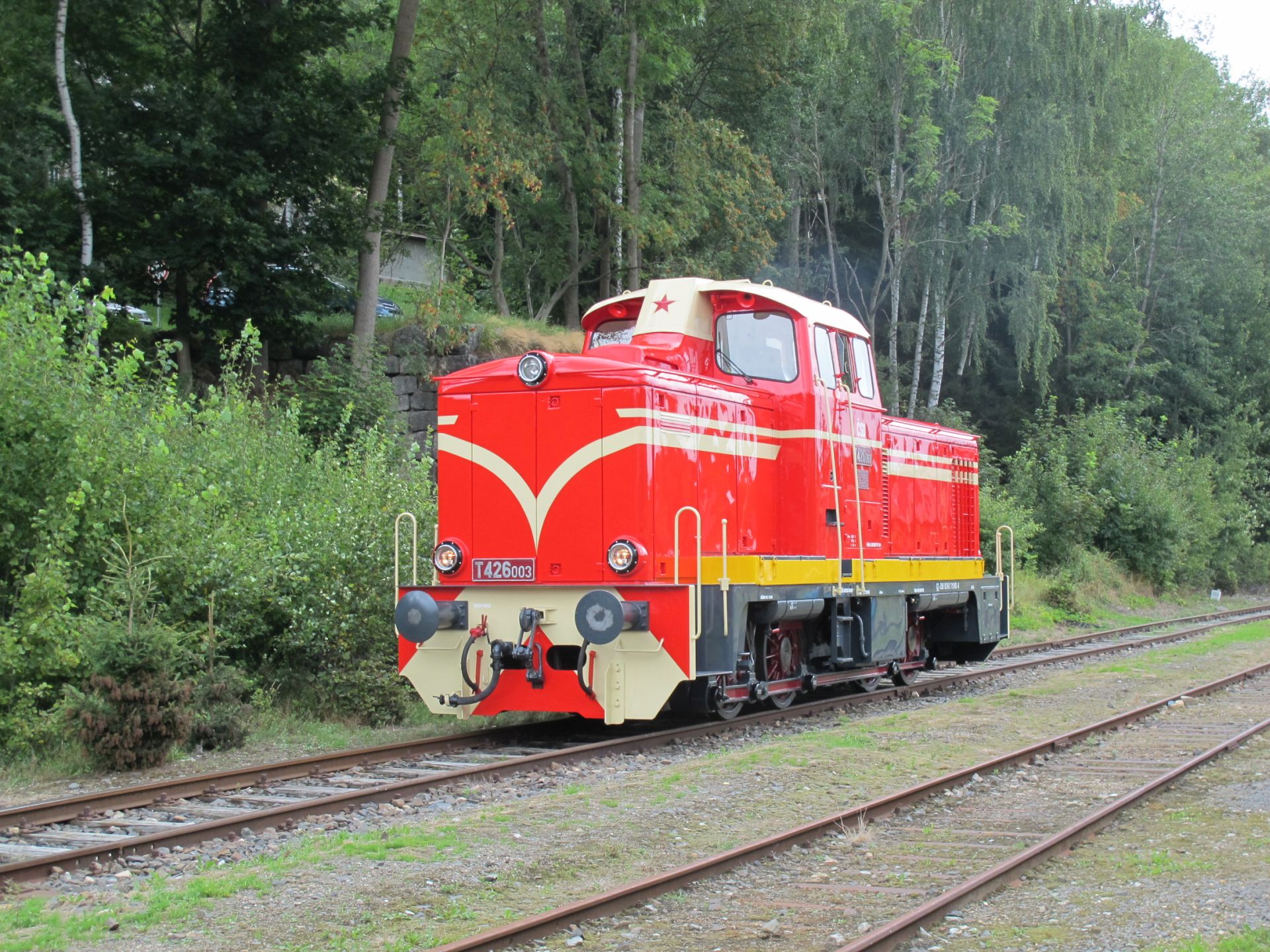 Lokomotiva T426.003 po rekonstrukci v Kořenově. Foto: Petr Špetlák
