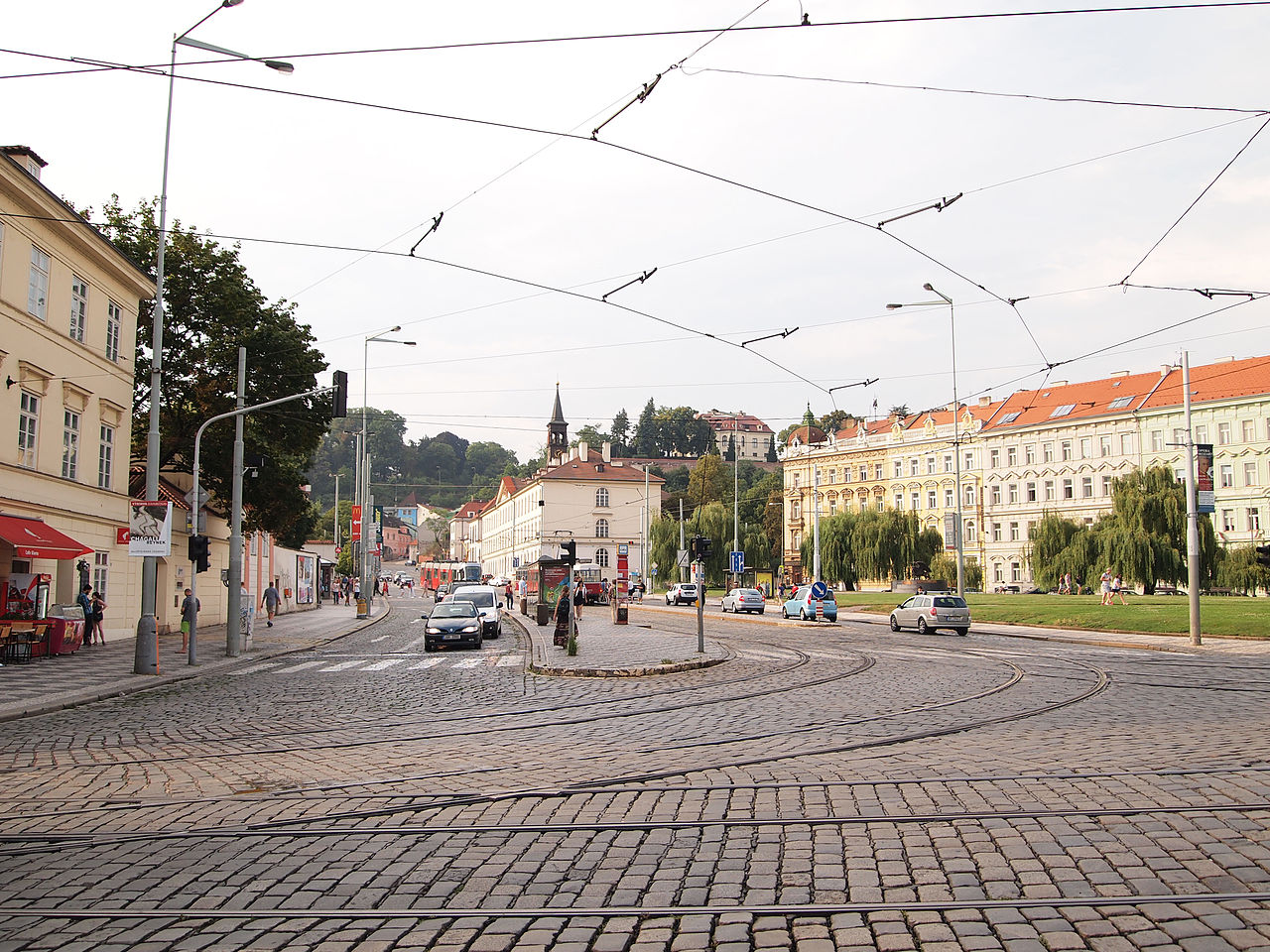 Tramvajová křižovatka v Praze na Klárově. Autor: Tiia Monto, CC BY-SA 4.0, https://commons.wikimedia.org/w/index.php?curid=34820702
