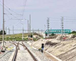 Elektrizace tratě Šakvice - Hustopeče u Brna. Foto: Správa železnic