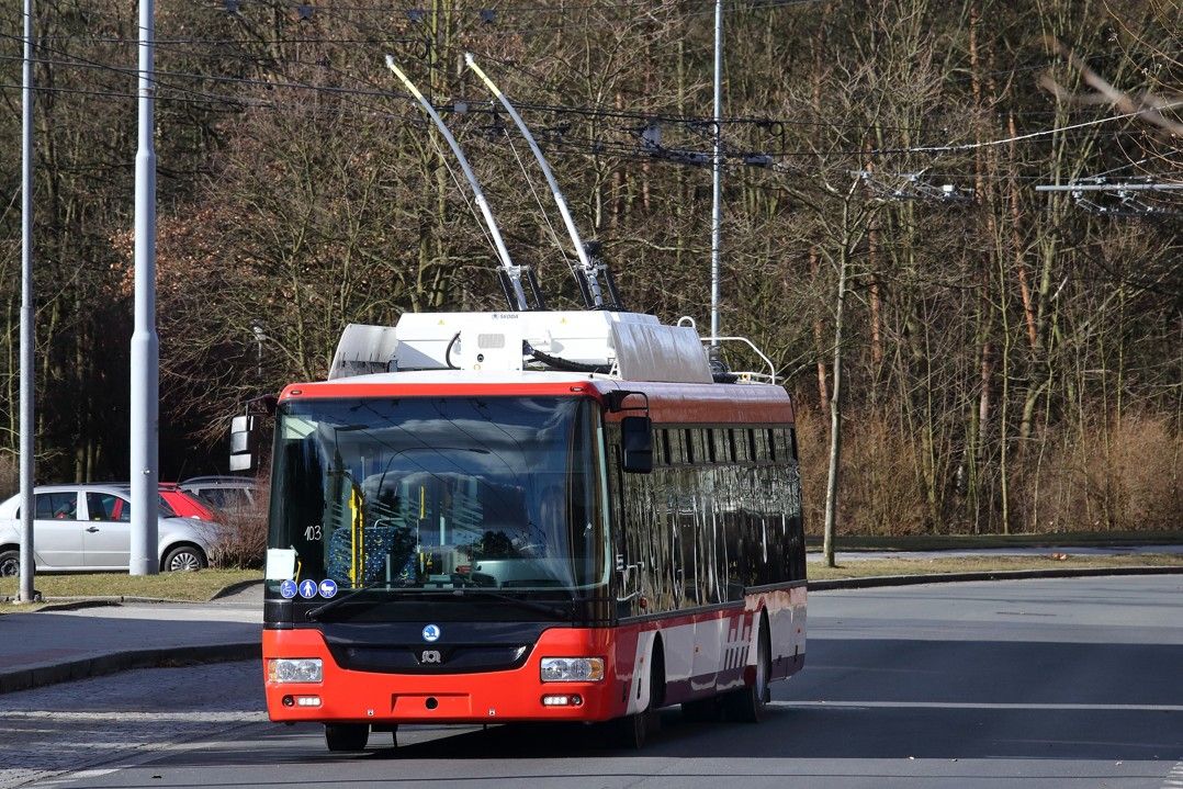 Nový trolejbus Škoda 30 Tr (s karosérií SOR) pro Prešov. Pramen: Škoda Electric