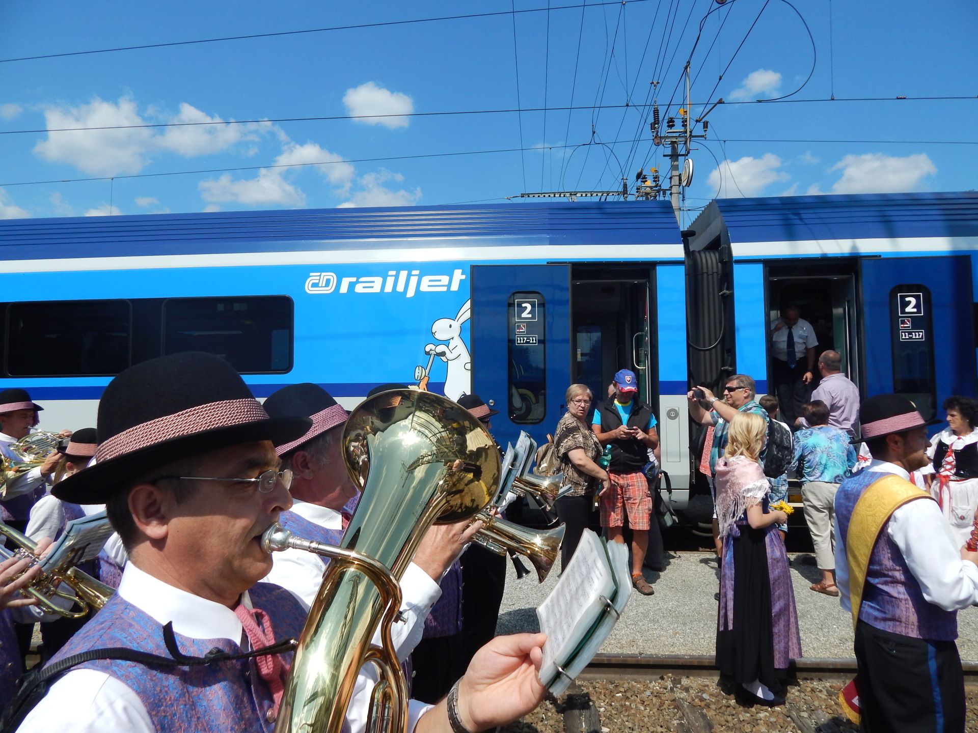 Railjet Českých drah v pohraniční stanici Summerau. Autor: Zdopravy.cz/Jan Šindelář