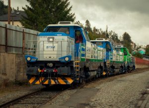 Konvoj lokomotiv EffiShunter 1000 pro FNM a EVM před odjezdem z České Třebové. Foto: Dalibor Palko