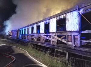 Požár v železničním muzeu v Jaroměři. Foto: HZS Královéhradeckého kraje
