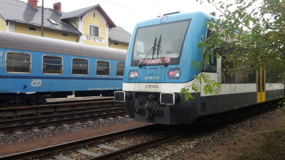 Motorová jednotka Kolzam SA109 při technicko-bezpečnostní zkoušce v Ševětíně. Foto: Petr Špetlák