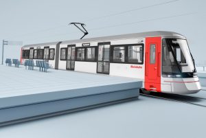 Tramvaj Avenio HF od Siemensu, vizualizace. Copyright: design büro+staubach berlin