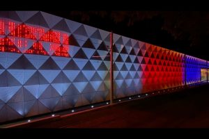 Vizualizace osvícení budovy haly v Pisárkách k připomenutí 28. října. Foto: DPMB