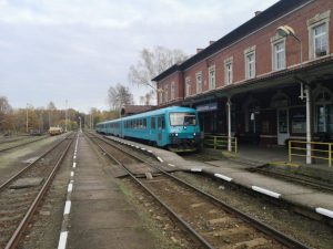 Jednotky 845 společnosti Arriva vlaky v Jablonném v Podještědí. Foto: Arriva