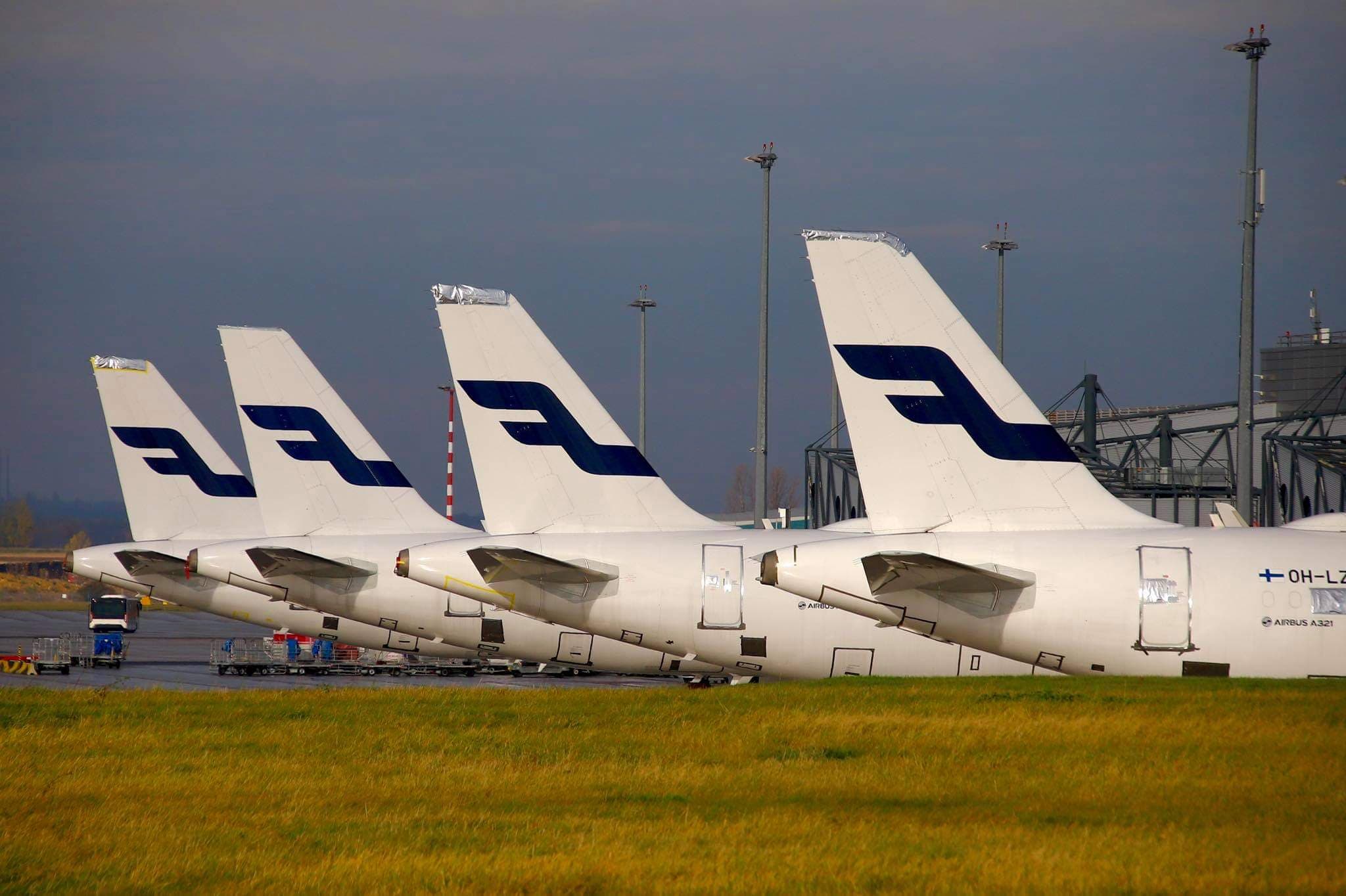 Odstavené Airbusy A320 Family společnosti Finnair v Praze. Foto: Rosťa Kopecký / Flyrosta.com