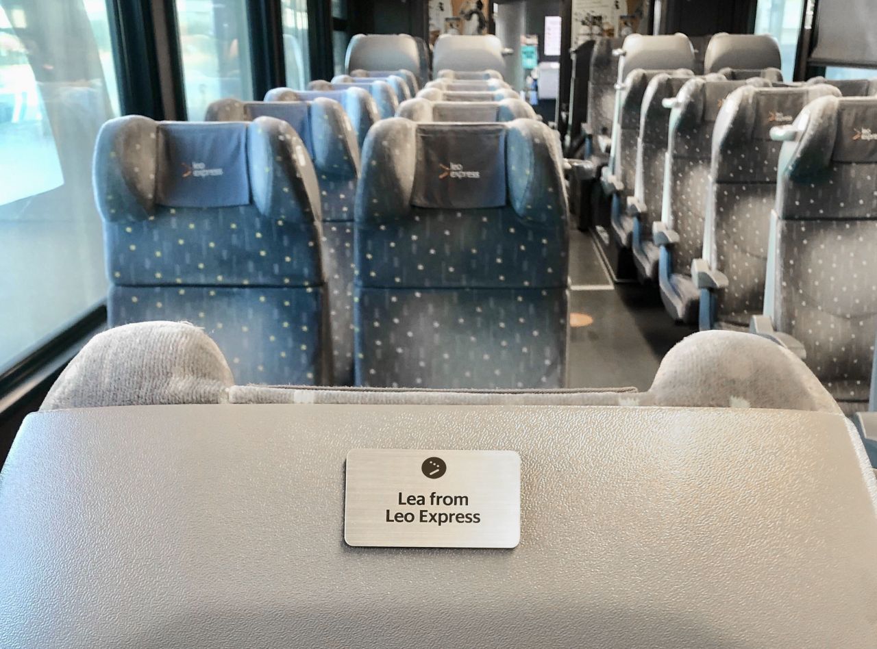 Ukázka adoptované sedačky ve vlaku Leo Express. Foto: Leo Express