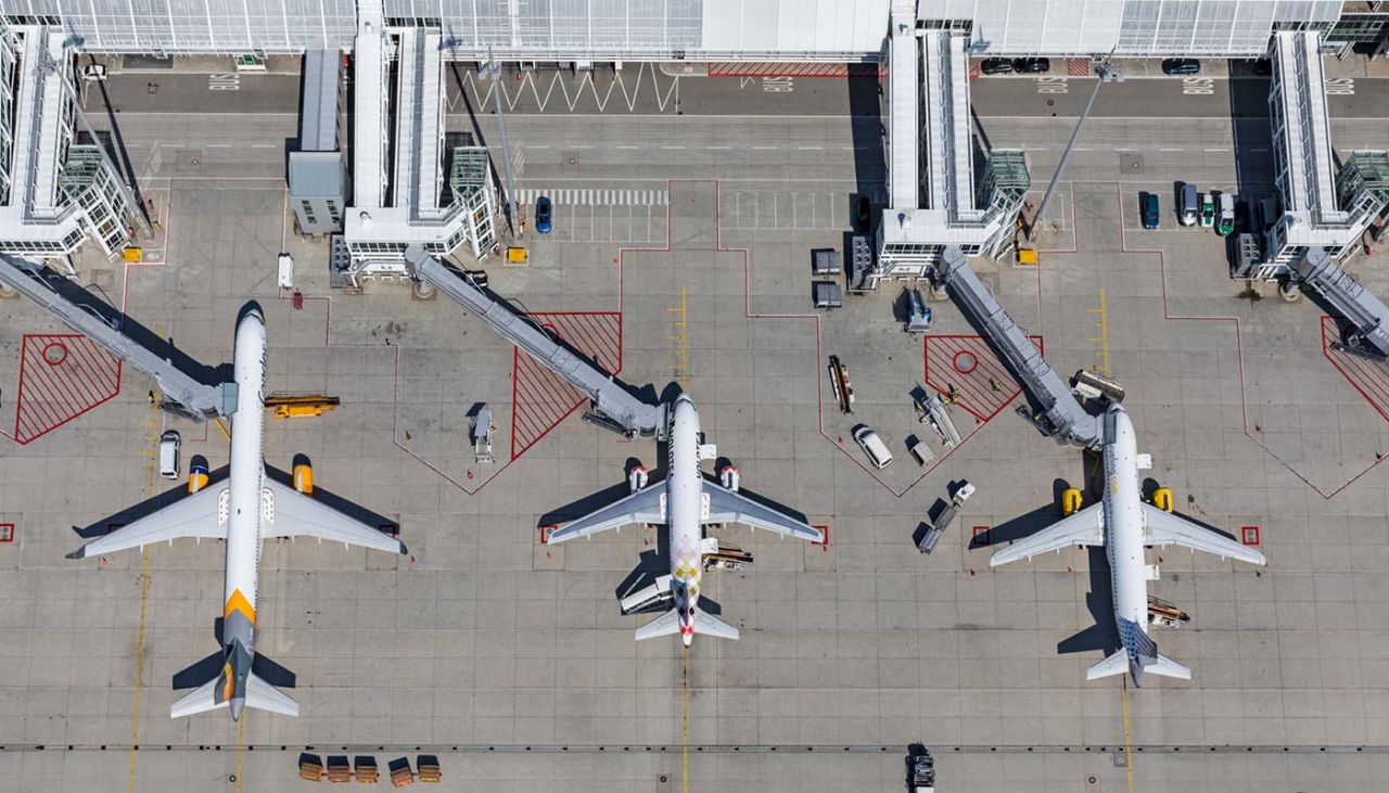 Letadla u Terminálu 1 mnichovského letiště. Foto: Letiště Mnichov