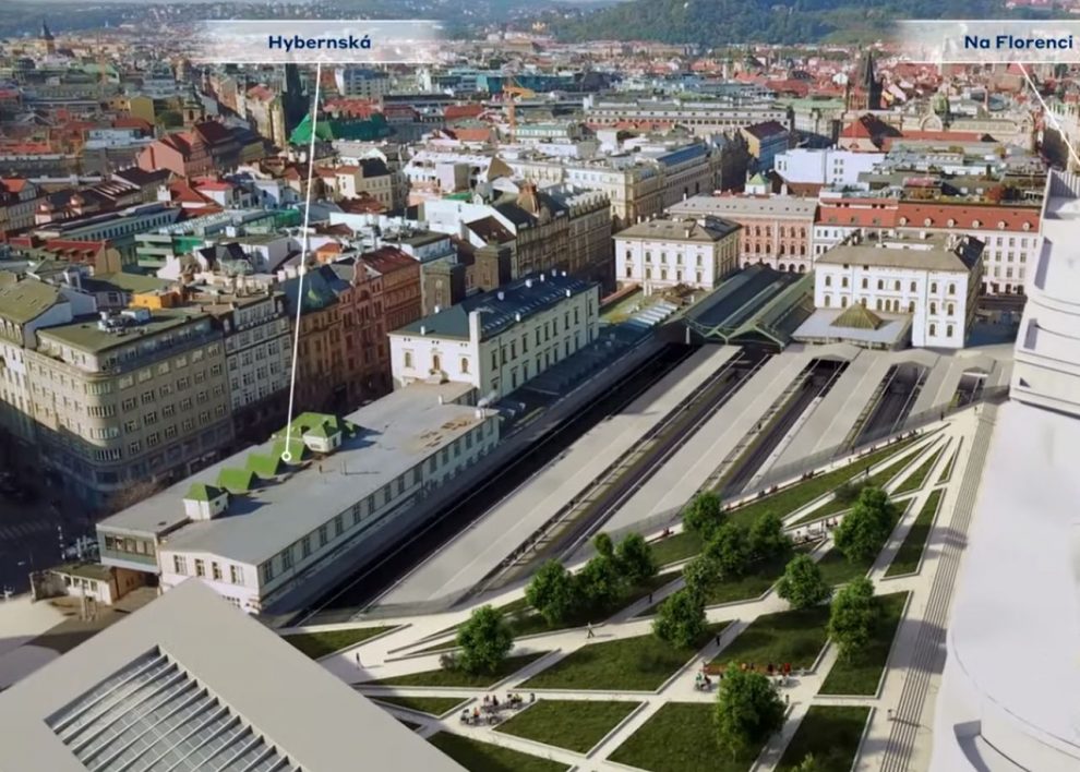 Vizualizace zastřešení nástupišť Masarykova nádraží. Foto: Správa železnic