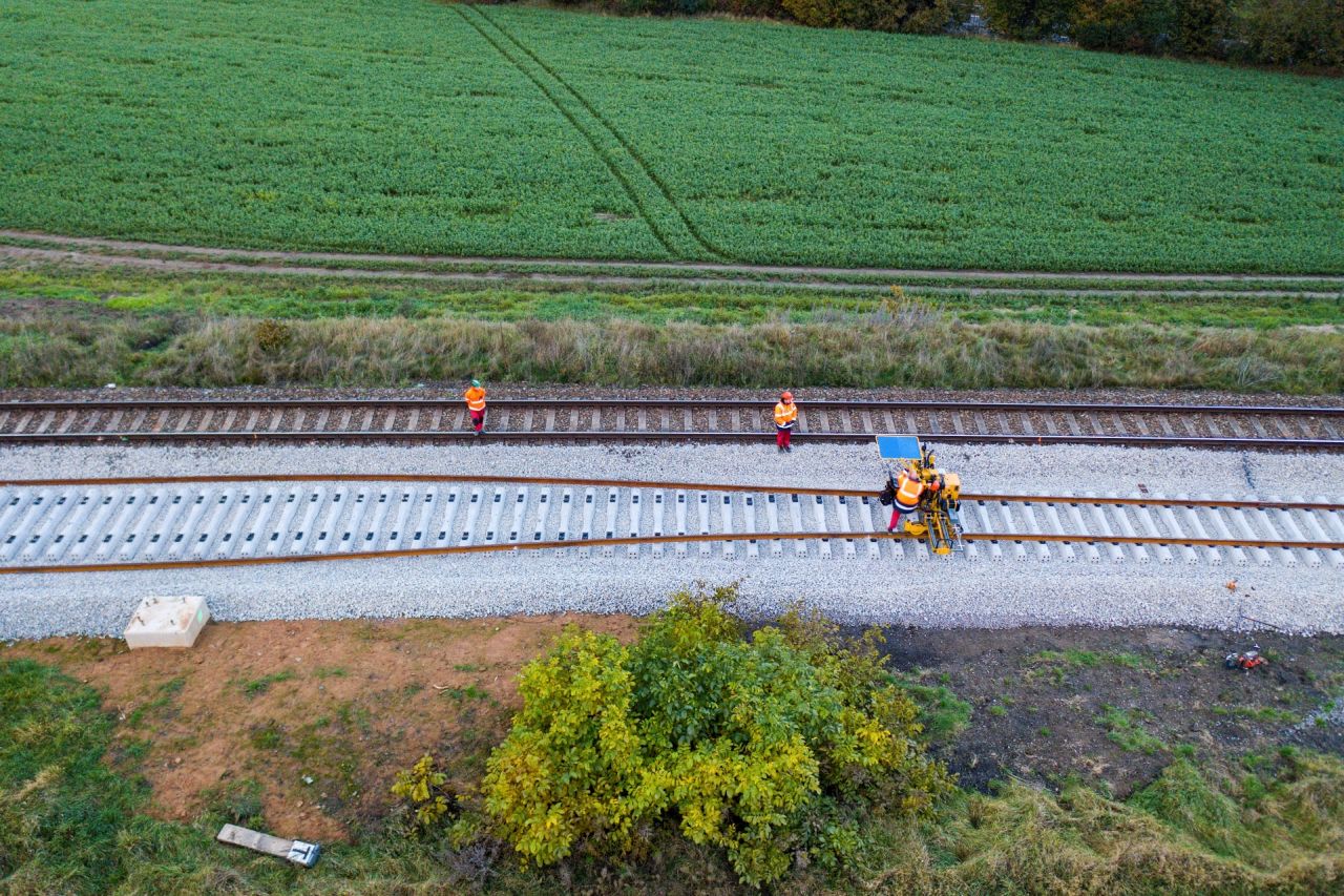 Modernizace trati Brno - Zastávka u Brna. Foto: Skanska