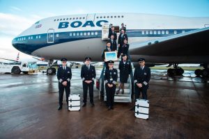 Rozlučka zaměstnanců British Airways s Boeingem 747-400. Foto: British Airways