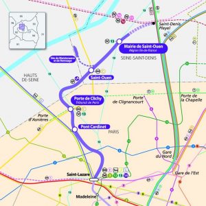 Mapa nového úseku linky 14. Foto: RATP