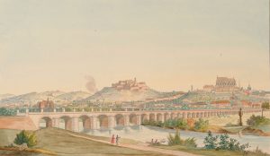 Vídeňský viadukt v Brně, historické zobrazení. Pramen: KAM Brno