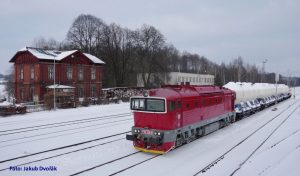 Lokomotiva 750.338 ČD Cargo v retro nátěru v Brništi. Foto: Jakub Dvořák