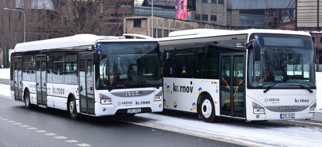 Autobusy Arrivy pro MHD v Krnově. Foto: Arriva