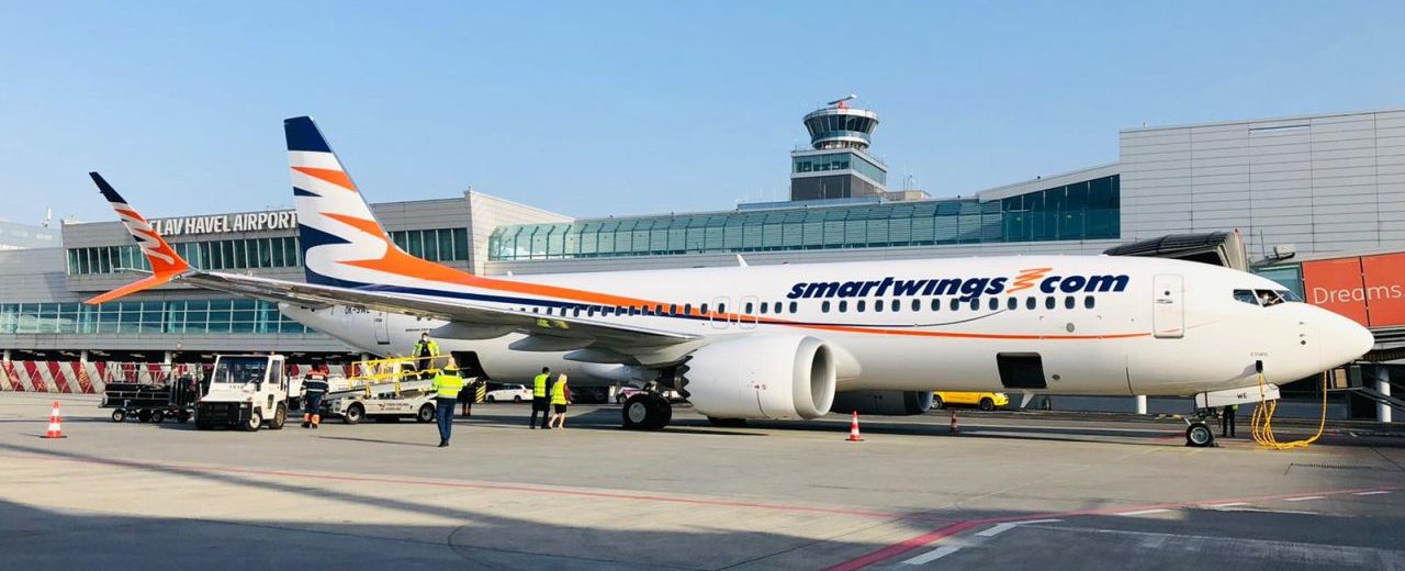 Boeing 737 MAX 8 OK-SWE před odletem do Malagy. Foto: Smartwings