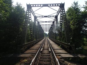 Starý provizorní most u Havlíčkova Brodu. Pramen: Správa železnic