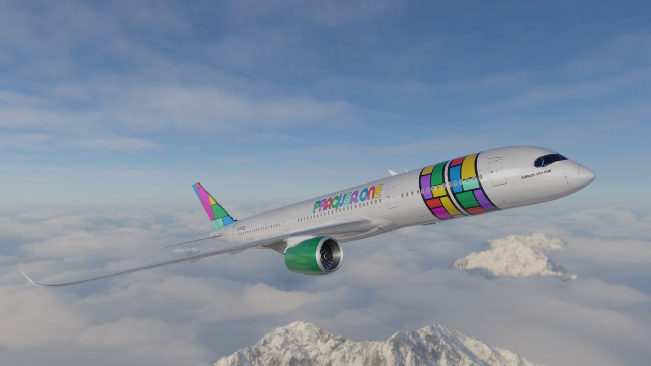Vizualizace A350-900 v barvách společnosti PRAGUSA.One. Foto: Pragusa One