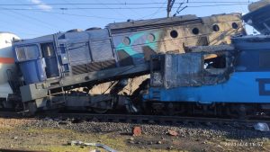 Srážka nákladních vlaků ve stanici Světec. Foto: Drážní inspekce