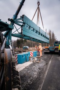Návoz konstrukce pro Vilémovský viadukt. Foto: Chládek a Tintěra