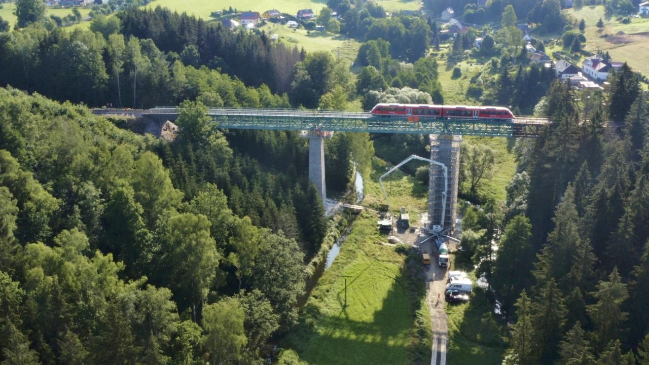 Oprava Vilémovského viaduktu. Foto: Správa železnic