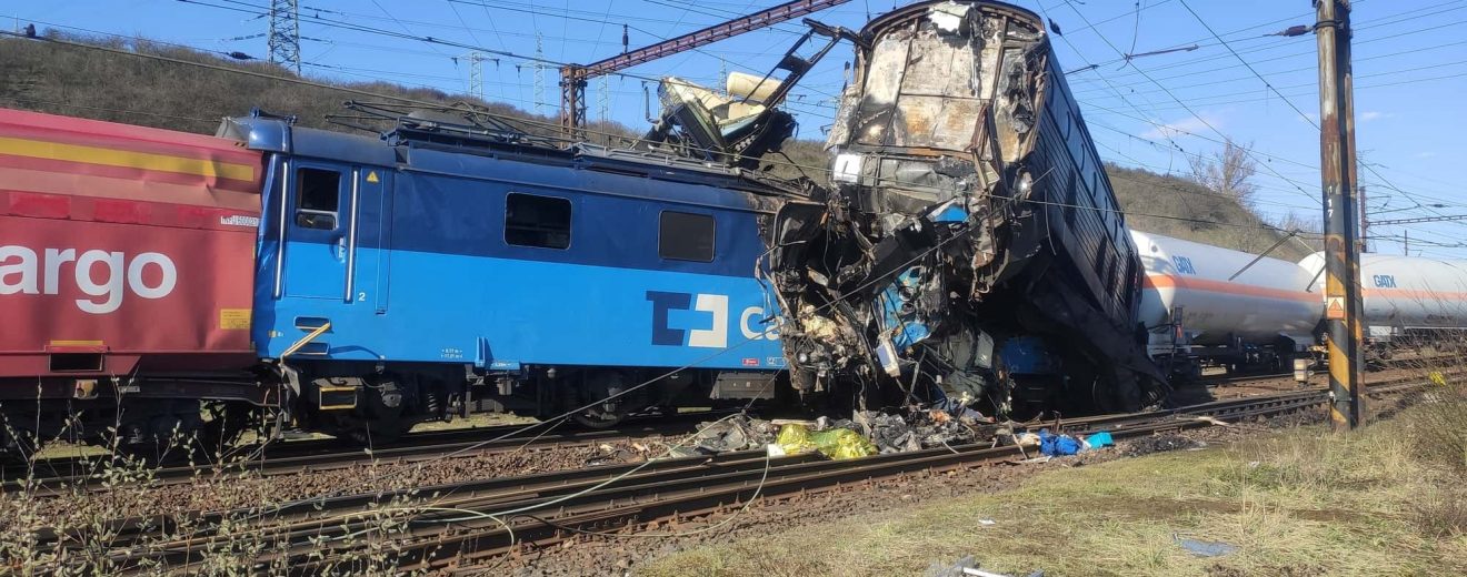 Srážka nákladních vlaků ve stanici Světec. Foto: Drážní inspekce