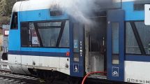 Hořící RegioSpider. Pramen: HZS Libereckého kraje