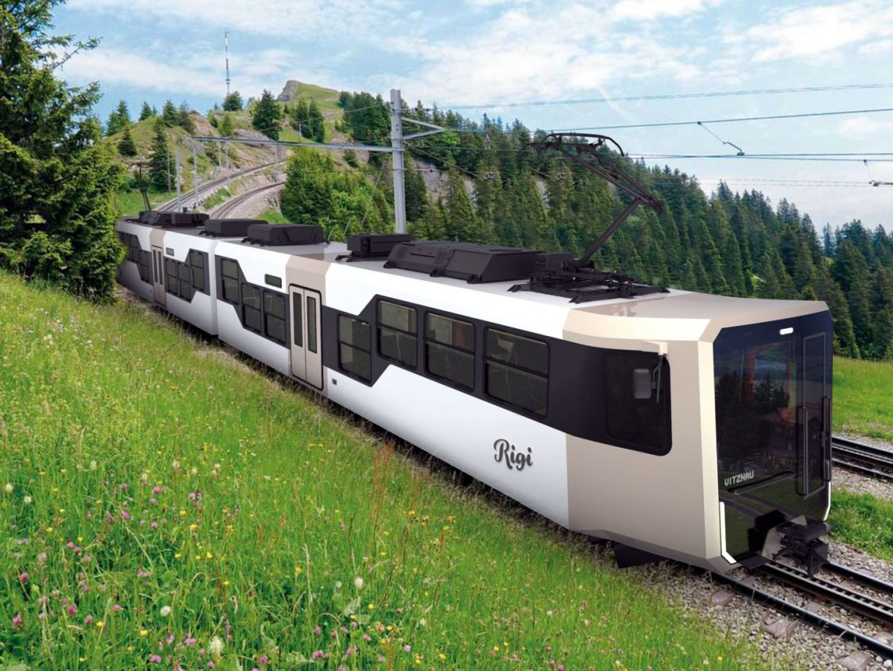 Podoba nového vlaku pro trať Arth-Goldau - Rigi. Foto: Rigi Bahnen
