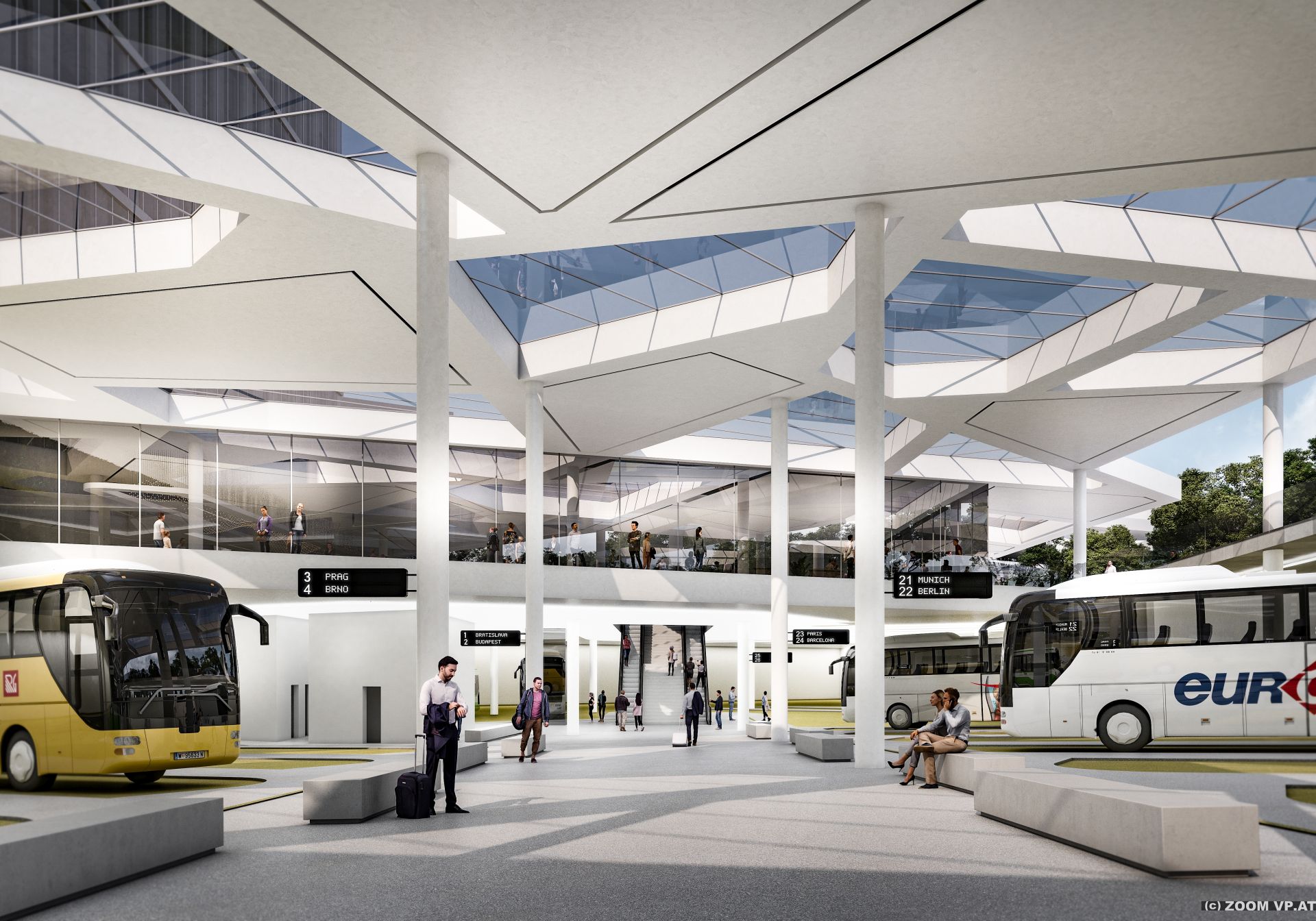 Nový vídeňský terminál pro dálkové autobusy, vizualizace. © ZOOMVPBUD