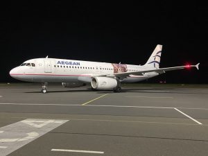 Airbus A320 Aegean Airlines na mošnovském letišti. Foto: Letiště Ostrava