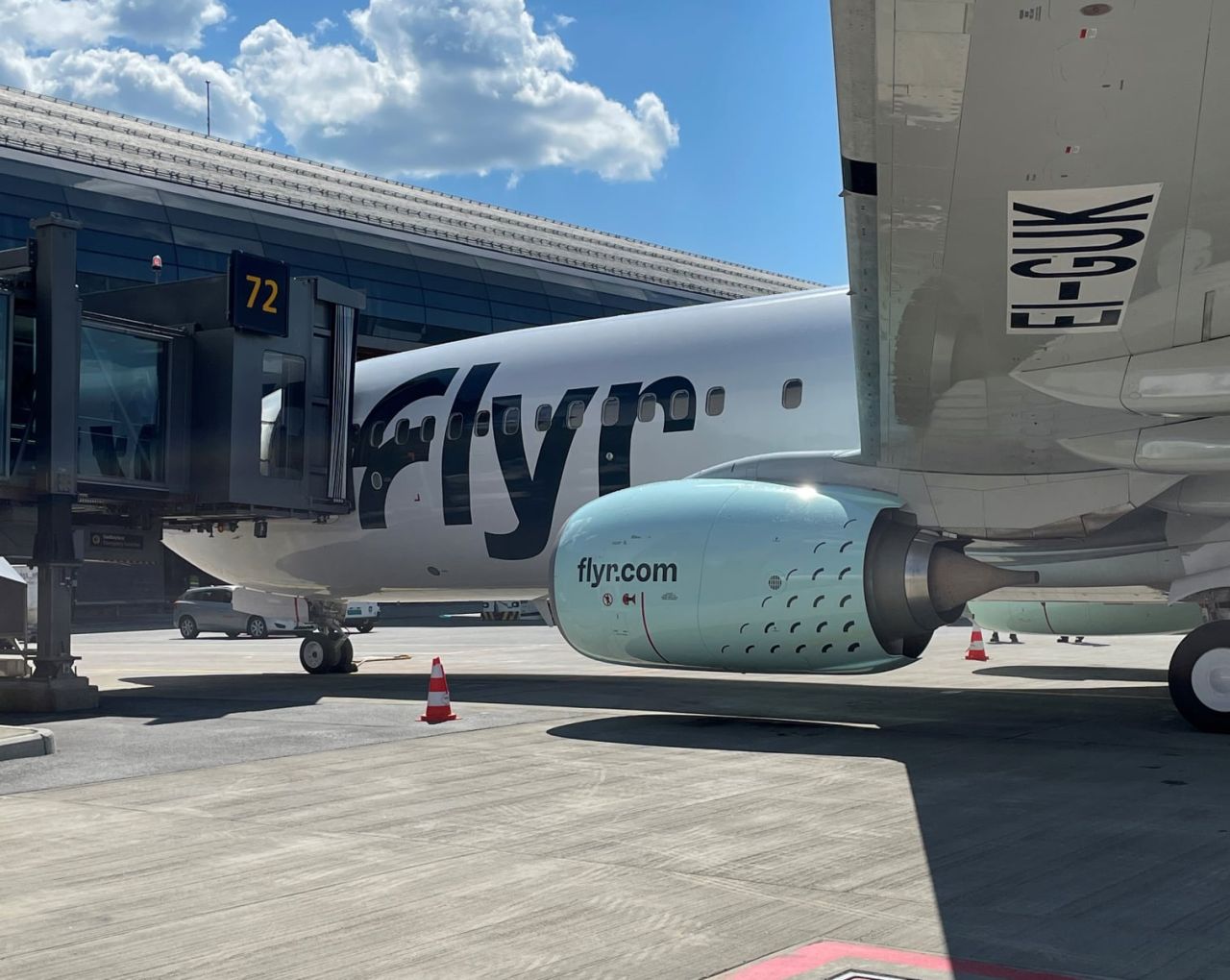 První přílet Boeingu 737-800 společnosti Flyr do Osla. Foto: Avinor