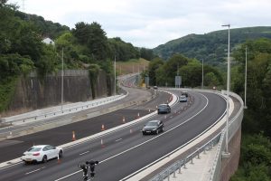 Rozšíření silnice A465 v Gilwernu. Foto: M J Roscoe