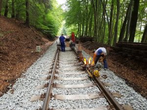 Oprava tratě Dubí - Moldava. Pramen: Správa železnic