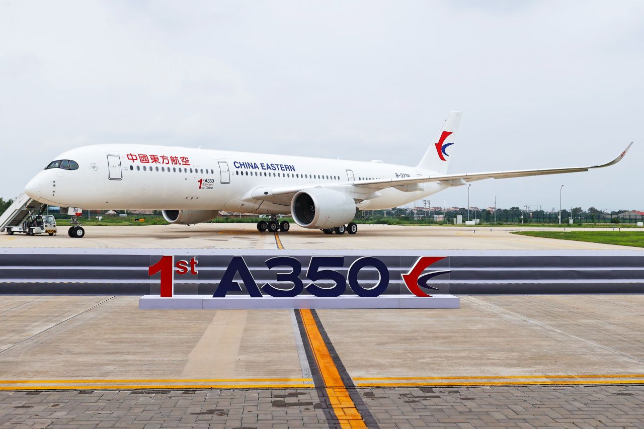 První Airbus A350, jehož částečná výroba probíhala v Číně. Foto: Airbus