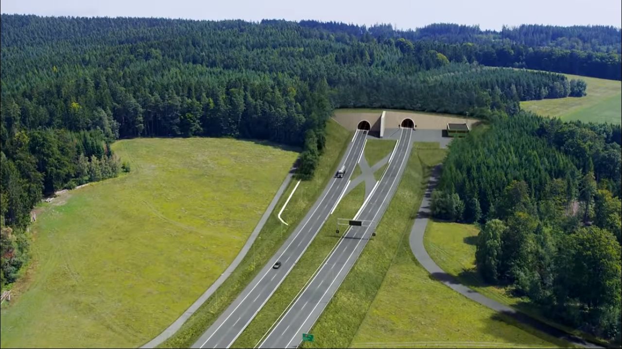 Vizualizace tunelu Maletín na D35 mezi Starým Městem a Mohelnicí. Foto: ŘSD