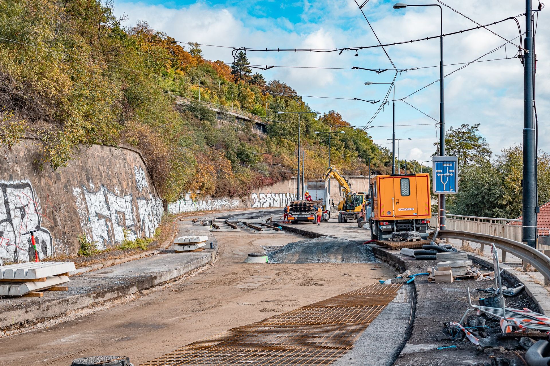 Rekonstrukce tramvajové trati na nábřeží E. Beneše. Pramen: ROPID