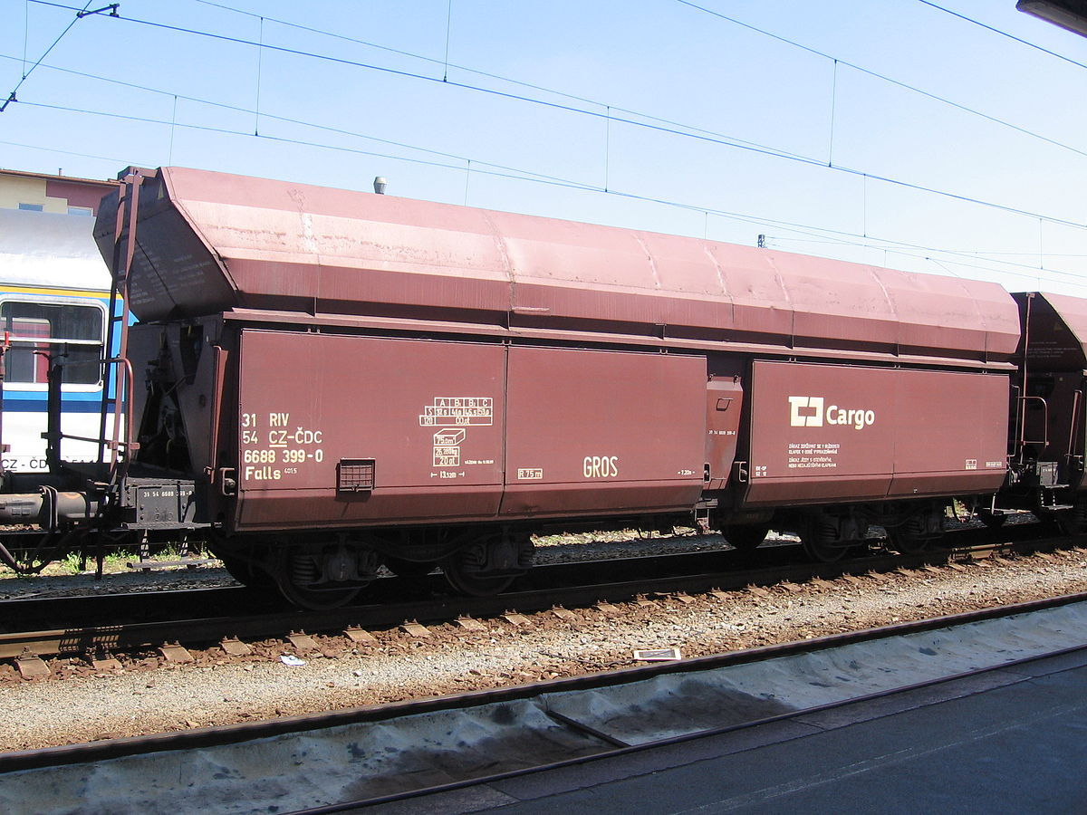 Nákladní vagon Falls společnosti ČD Cargo. Pramen: https://commons.wikimedia.org/wiki/User:PetrS.